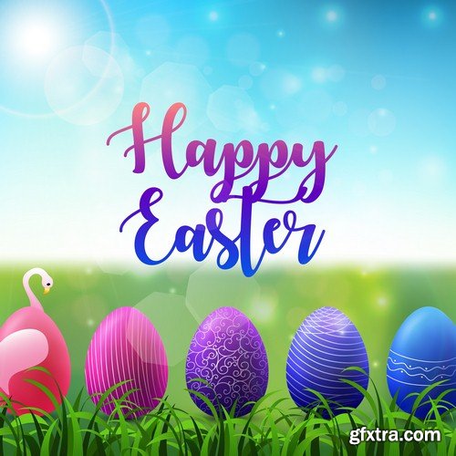 Backgrounds with easter eggs 1 - 5 UHQ JPEG