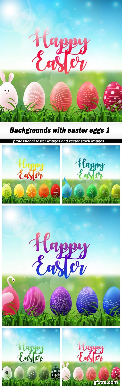 Backgrounds with easter eggs 1 - 5 UHQ JPEG