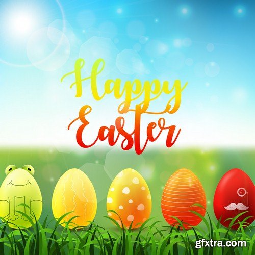 Backgrounds with easter eggs 1 - 5 UHQ JPEG