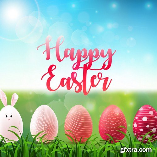 Backgrounds with easter eggs 1 - 5 UHQ JPEG