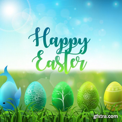 Backgrounds with easter eggs 1 - 5 UHQ JPEG