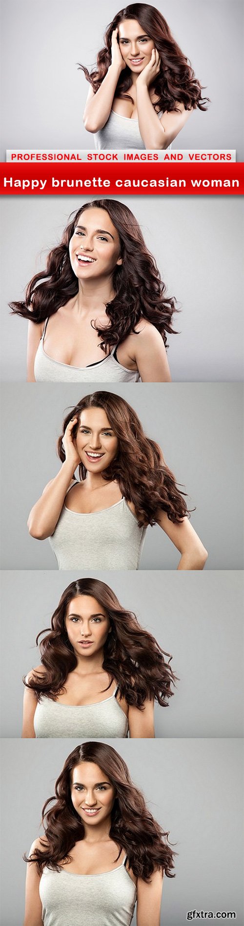 Happy brunette caucasian woman - 5 UHQ JPEG