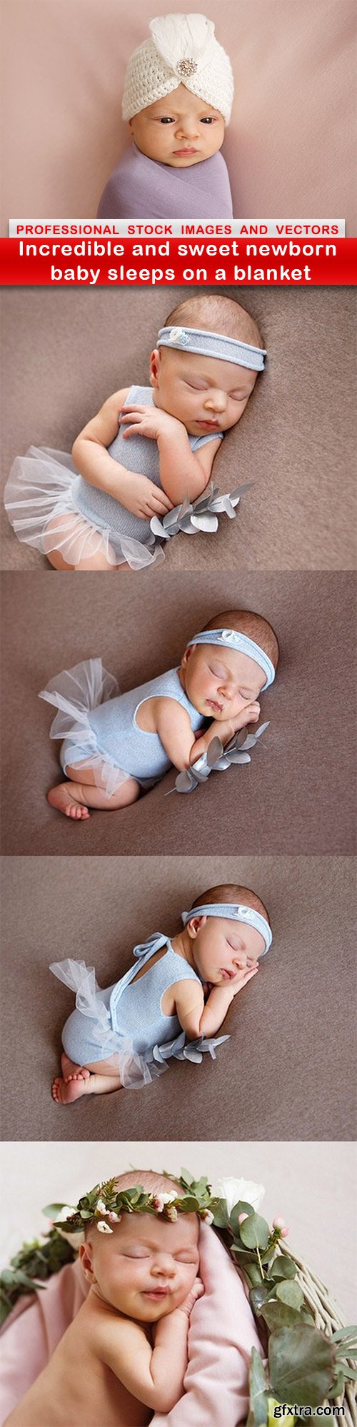 Incredible and sweet newborn baby sleeps on a blanket - 5 UHQ JPEG