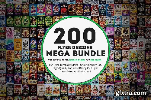 CreativeMarket 200 Flyer Template Mega Bundle 1217511