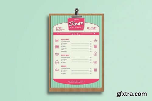 GraphicRiver - Retro Diner Menu 13160109