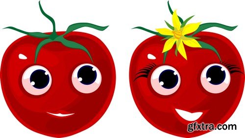 Funny fruits and vegetables - 9 EPS