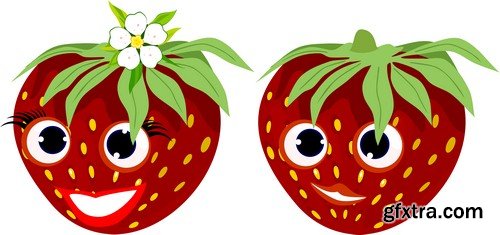 Funny fruits and vegetables - 9 EPS