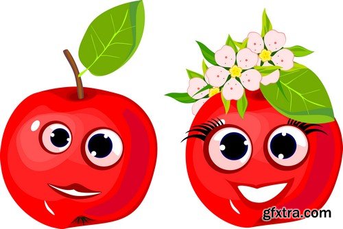 Funny fruits and vegetables - 9 EPS