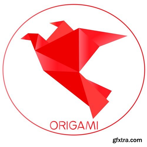 Origami bird - 5 EPS