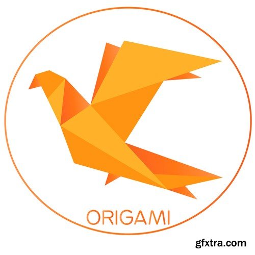 Origami bird - 5 EPS