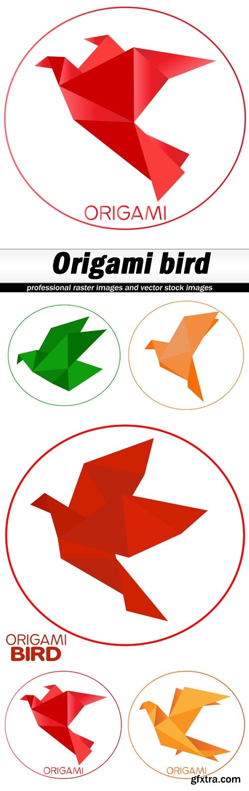 Origami bird - 5 EPS