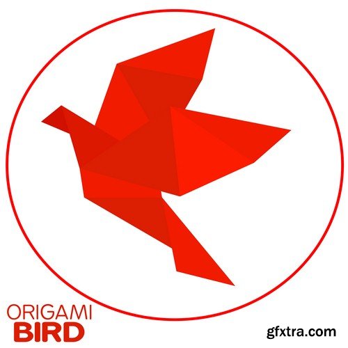 Origami bird - 5 EPS