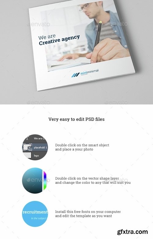 GraphicRiver - Miniminimal Brochure Tri-Fold Square 14907487