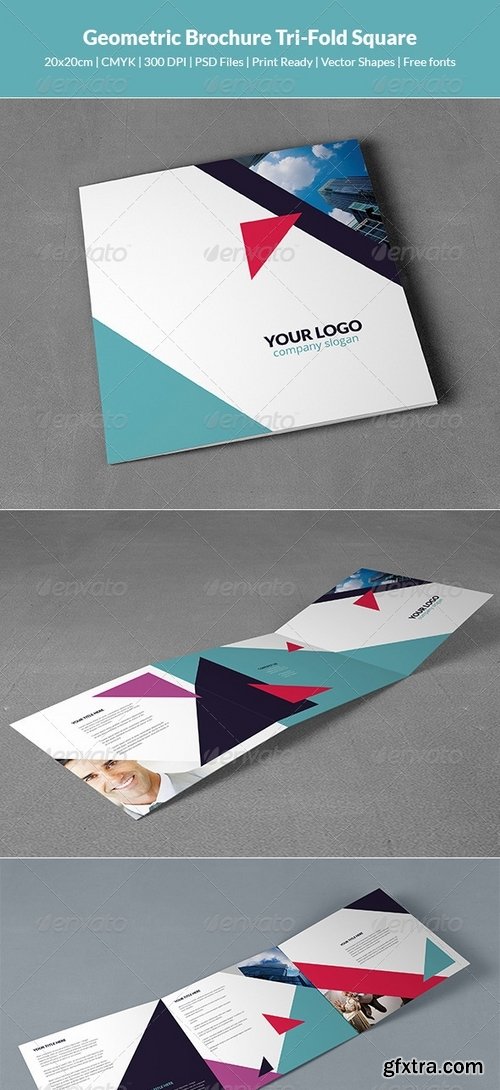 GraphicRiver - Geometric Brochure Tri-Fold Square 8548184