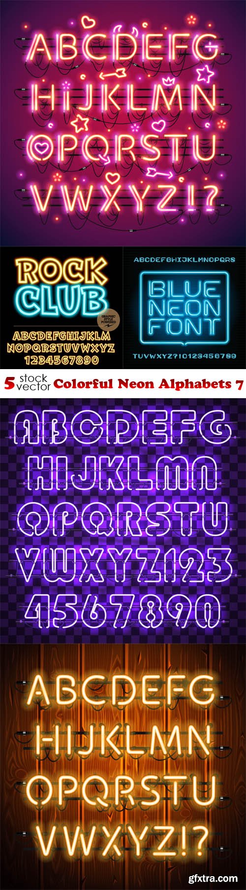 Vectors - Colorful Neon Alphabets 7