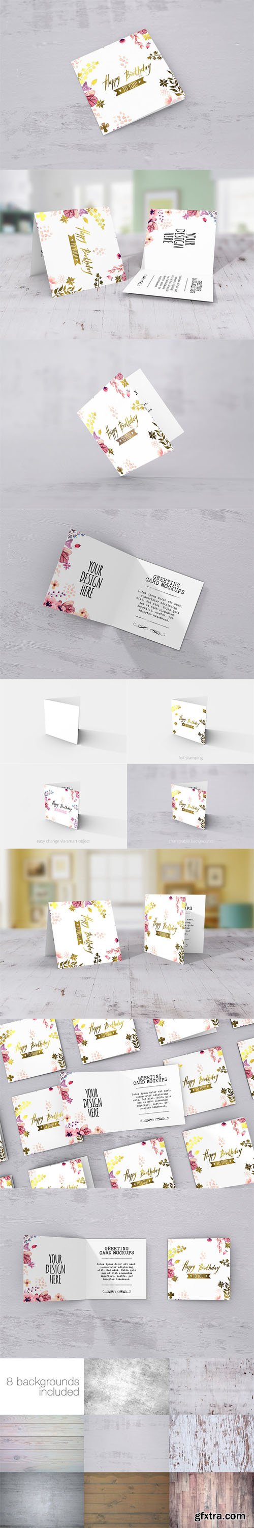 Square Greeting Card Mockups