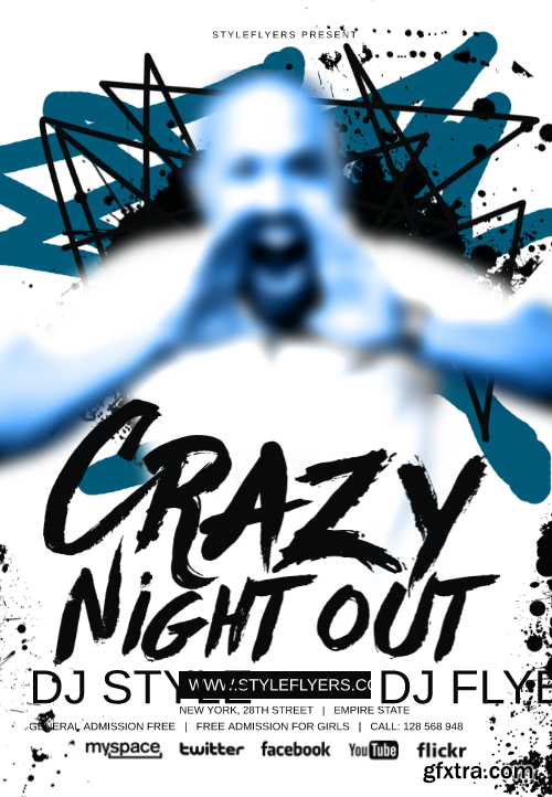 Crazy Night Out PSD Flyer Template