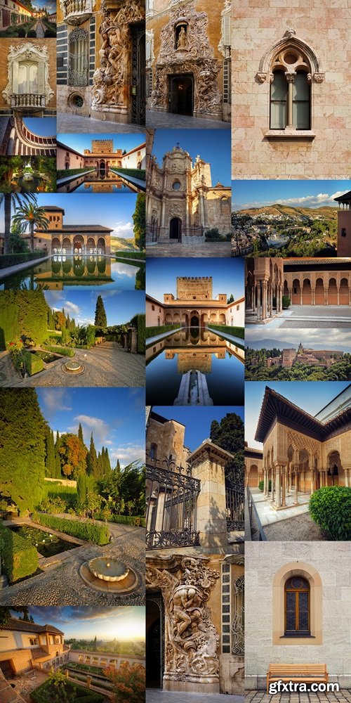 Alhambra patio with pool, Granada, Spain