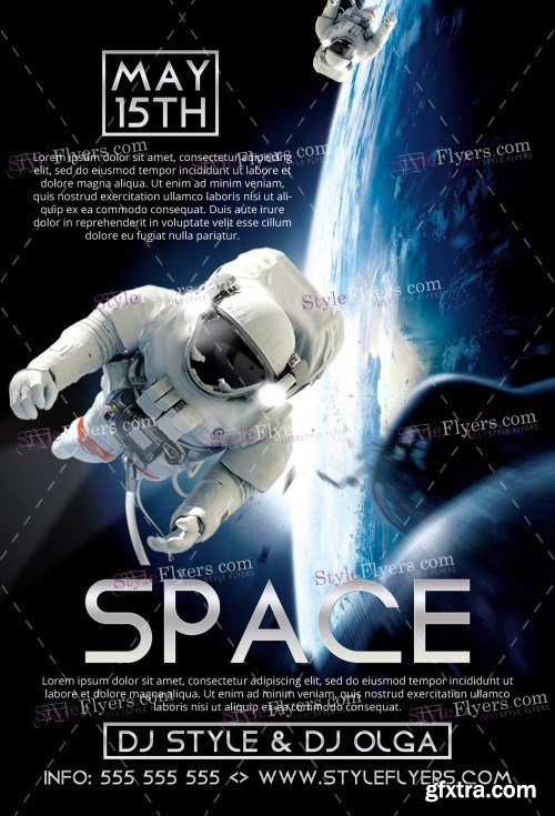 Space Poster PSD Flyer Template