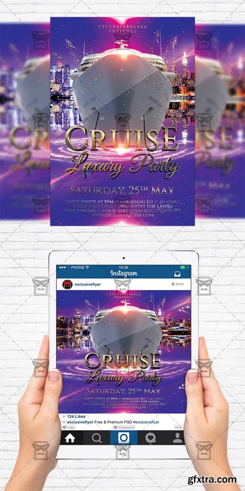 Luxury Cruise Party - Flyer Template + Instagram Size Flyer