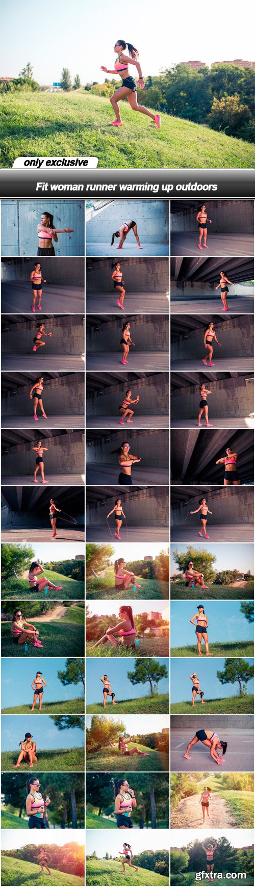 Fit woman runner warming up outdoors - 36 UHQ JPEG