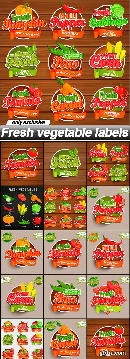 Fresh vegetable labels - 14 EPS