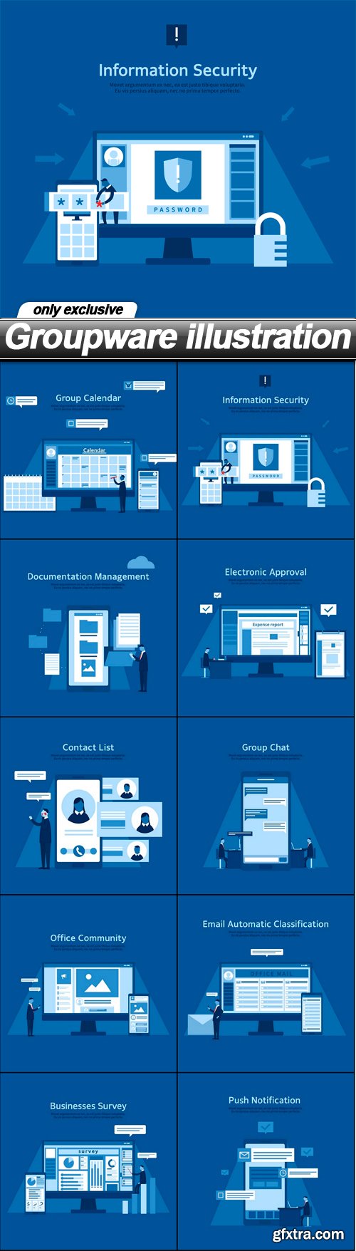 Groupware illustration - 10 EPS