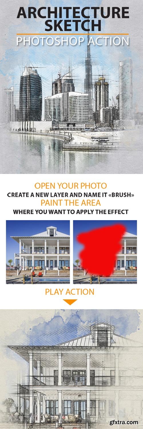 GraphicRiver - Architecture Sketch Photoshop Action - 19600921