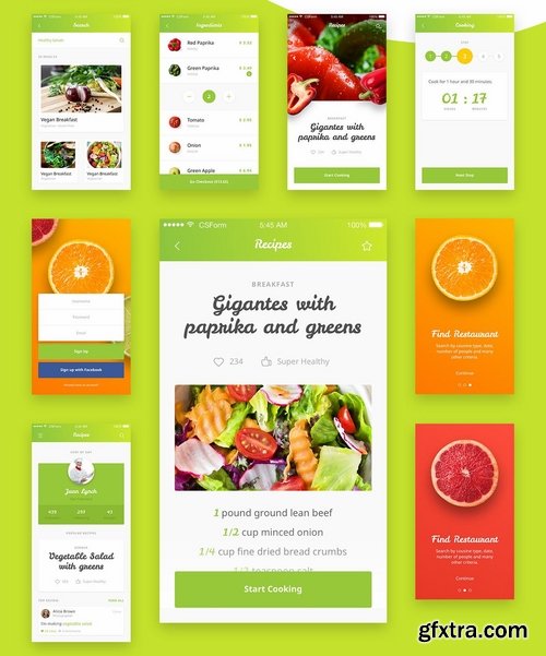 Food UI Kit - Restaurant Recipe Shop Social