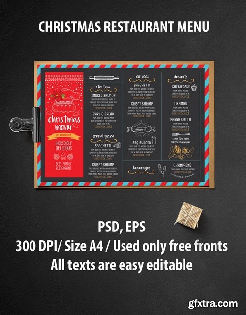 GraphicRiver - Christmas Menu Restaurant 13434632