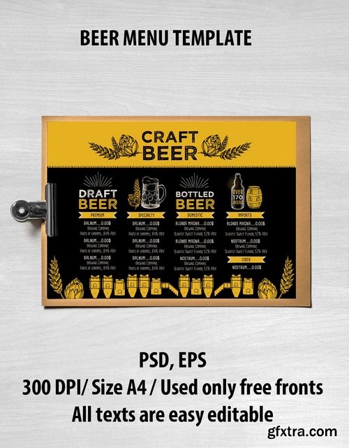 GraphicRiver - Beer Menu Template 15896161