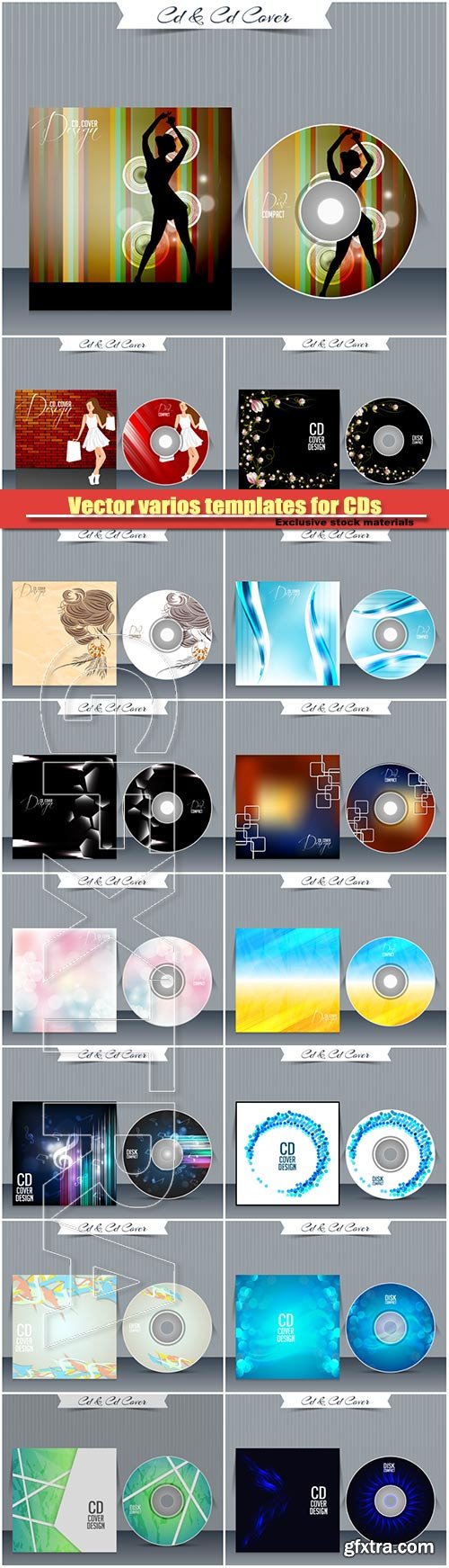 Vector various templates for CDs