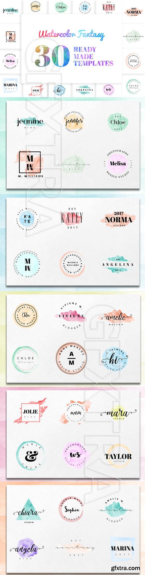 CM - Watercolor Fantasy Logo Kit 1351161