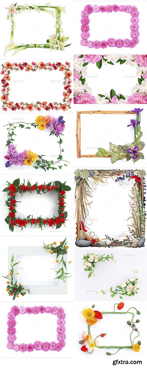 GraphicRiver 20 Flower Frame Templates 19448246