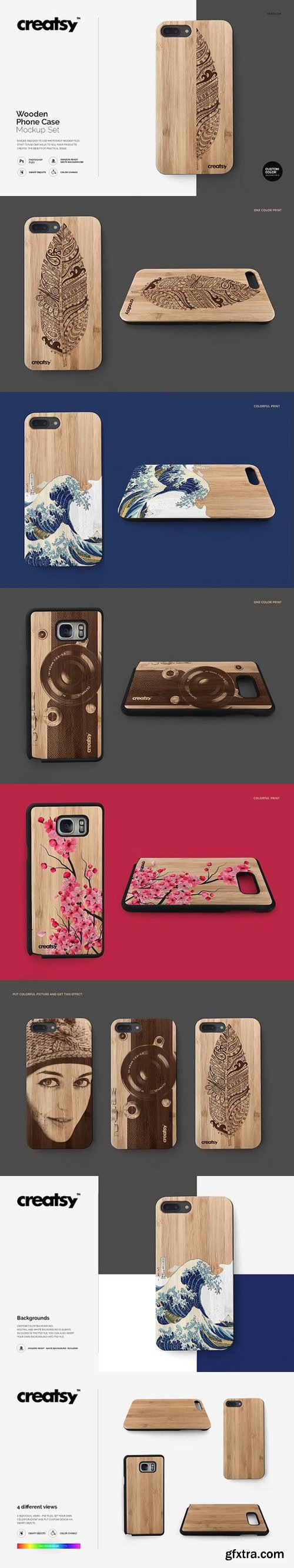 CM - Wooden Case Mockup Set 1321276