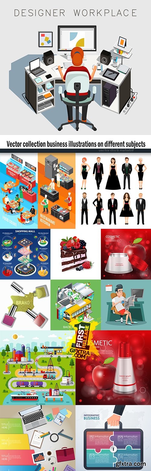 Vector collection business illustrations on different subjects