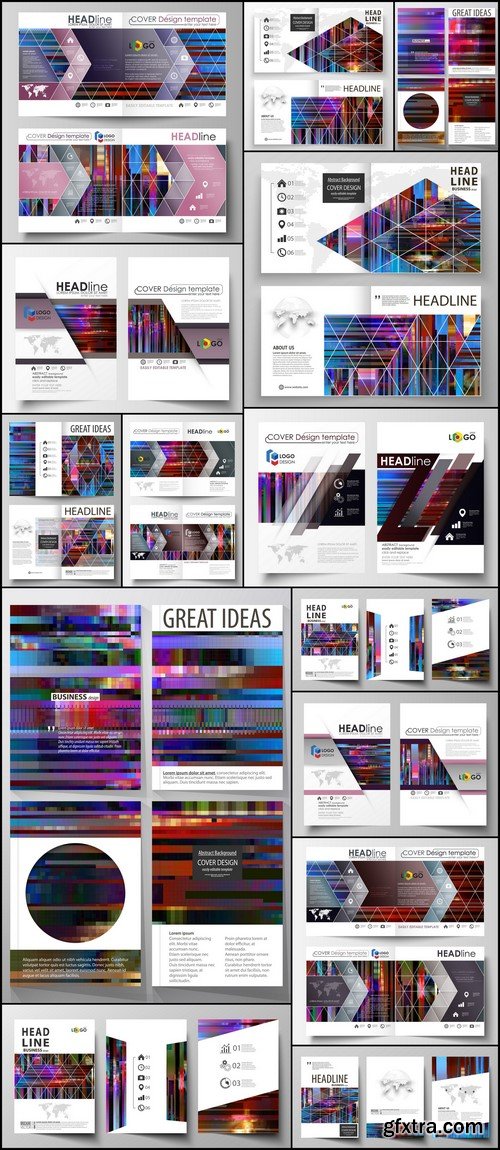 Cover design template, abstract vector layout in A4 size 14X EPS