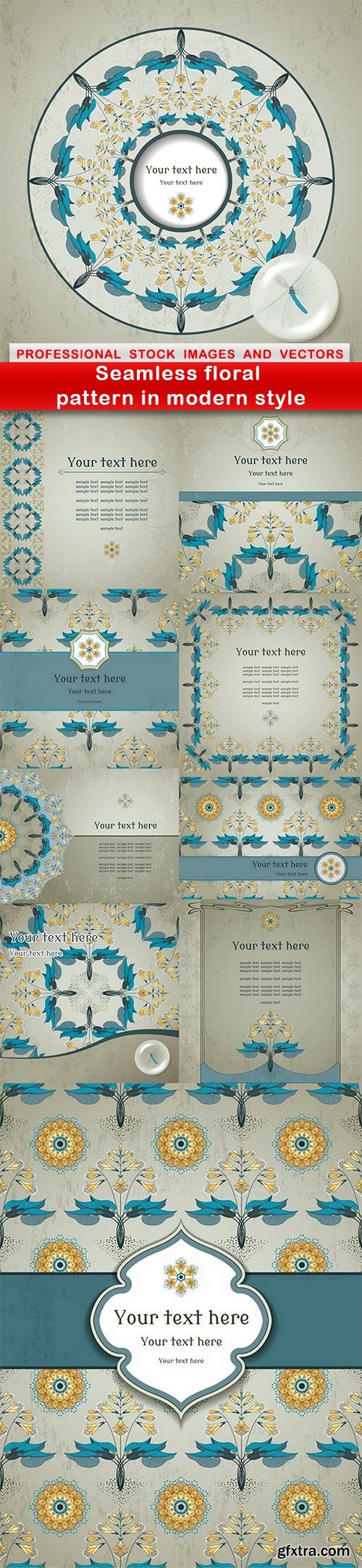 Seamless floral pattern in modern style - 10 EPS