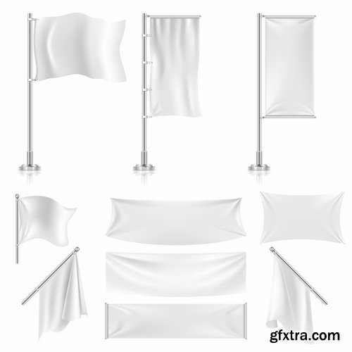 Collection of flag signboard banner signboard for advertising vector image 25 EPS