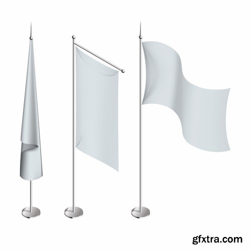 Collection of flag signboard banner signboard for advertising vector image 25 EPS