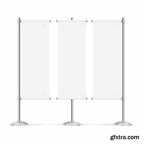 Collection of flag signboard banner signboard for advertising vector image 25 EPS