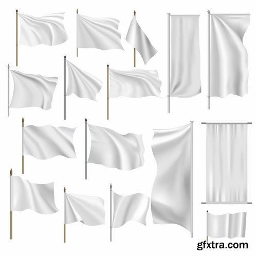 Collection of flag signboard banner signboard for advertising vector image 25 EPS