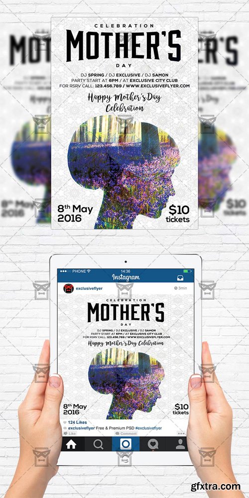 Mother Day Celebration - Flyer Template + Instagram Size Flyer