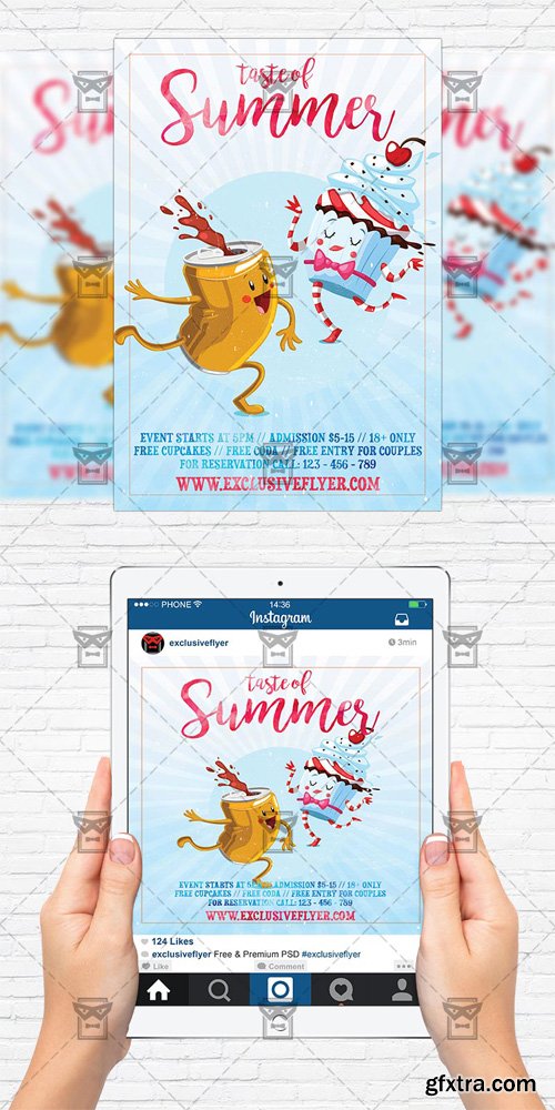 Taste of Summer - Flyer Template + Instagram Size Flyer