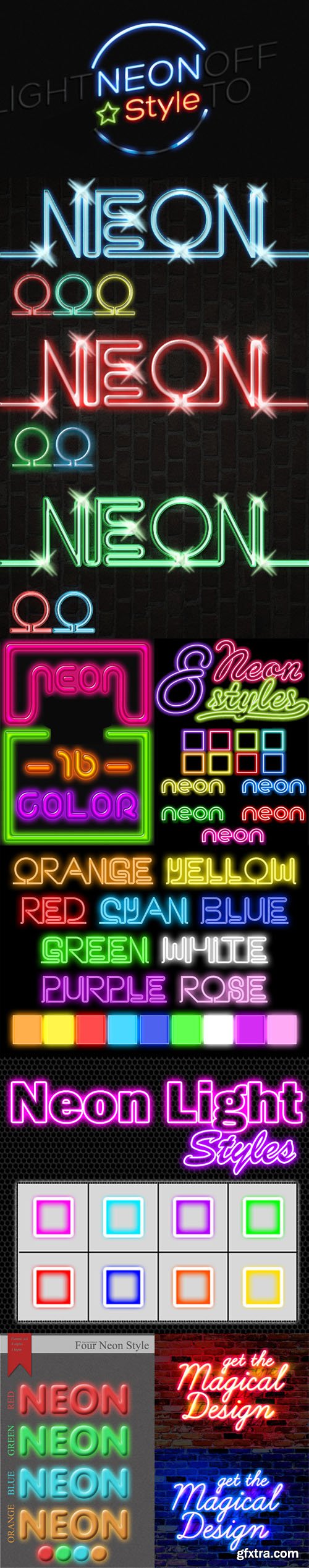 Neon Ligth Styles for Photoshop