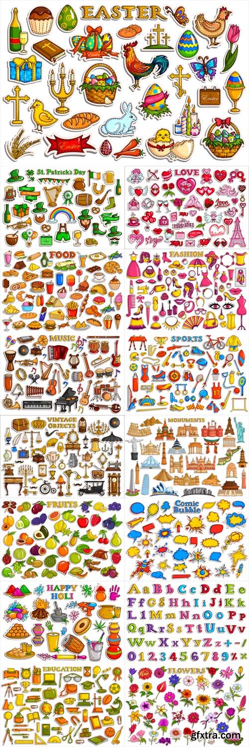 Vector Set - Different Stickers Collection