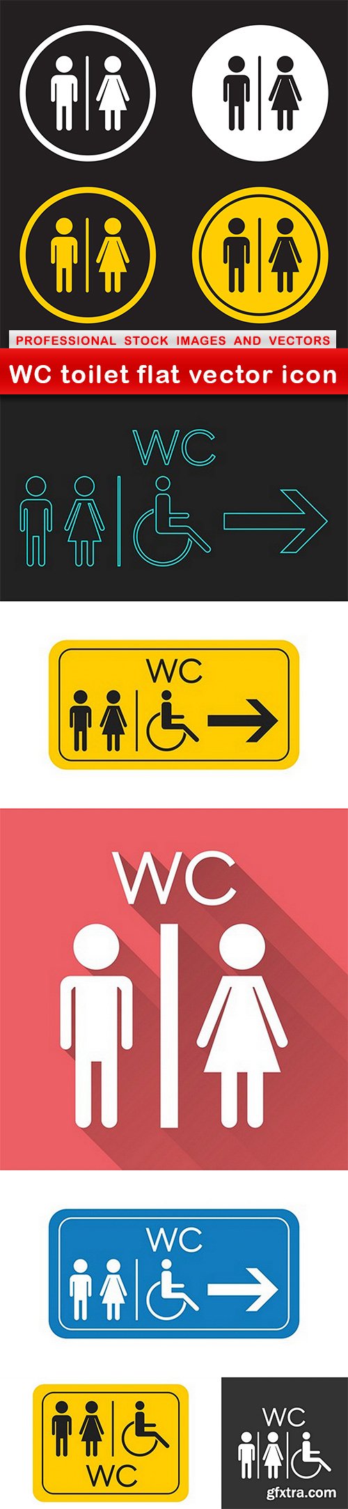 WC toilet flat vector icon - 7 EPS