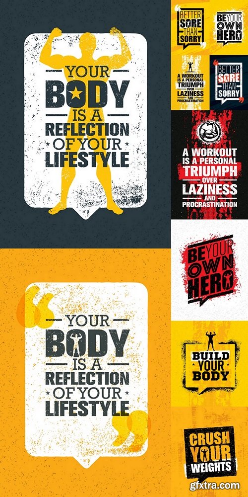 Crush Your Weights. Inspiring Workout and Fitness Gym Motivation Quote. Creative Vector Typography Concept 2