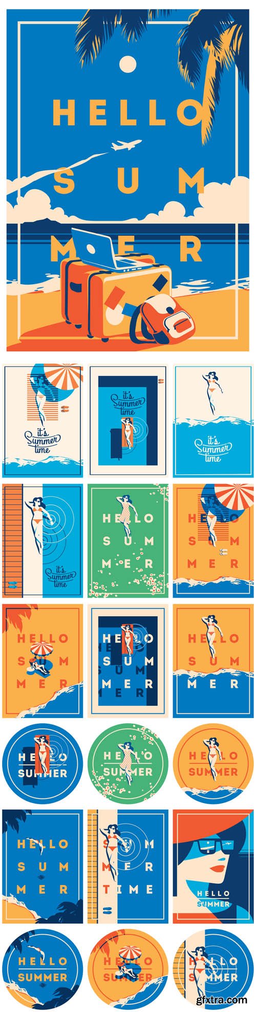 Vector Set - Summer Holiday and Summer Camp Posters