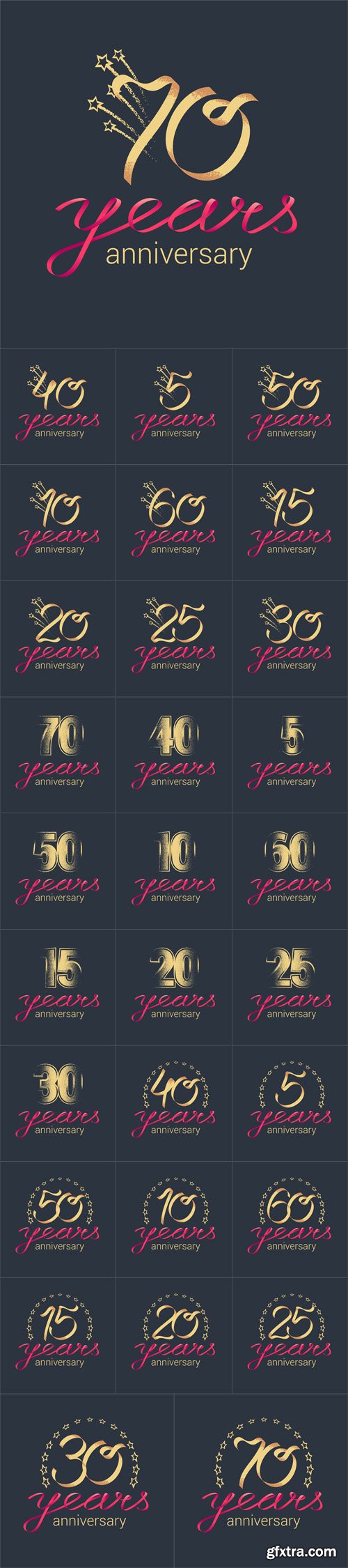 Vector Set - Years Anniversary Icons, Logos